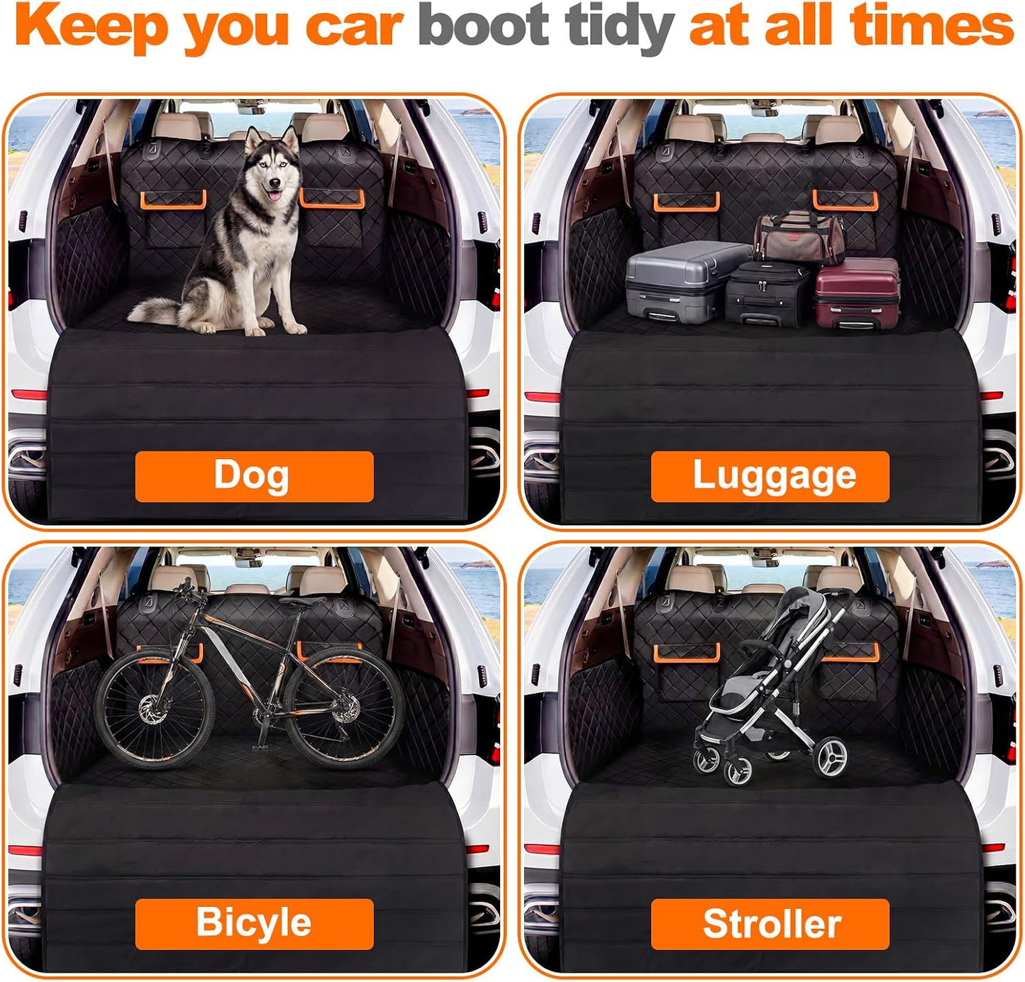 Tinideya Large Rear Bumper Protector for Cars 41 x 25 Inch Bumper Guard Foldable Protective Mat Dog Blanket Cargo Liner Preventing Scratches While Unloading and Loading for SUV Van Truck Vehicle