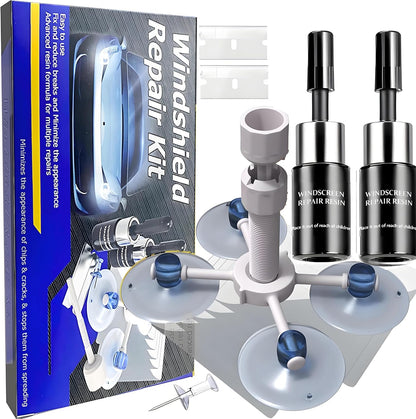 Windshield Repair Kit, Windshield Crack Repair Kit,2 Pcs Car Glass Repair Kit Quick Fix for Chips & Cracks, Windshield Chip Repair Kit, Automotive Nano Fluid（Blue）