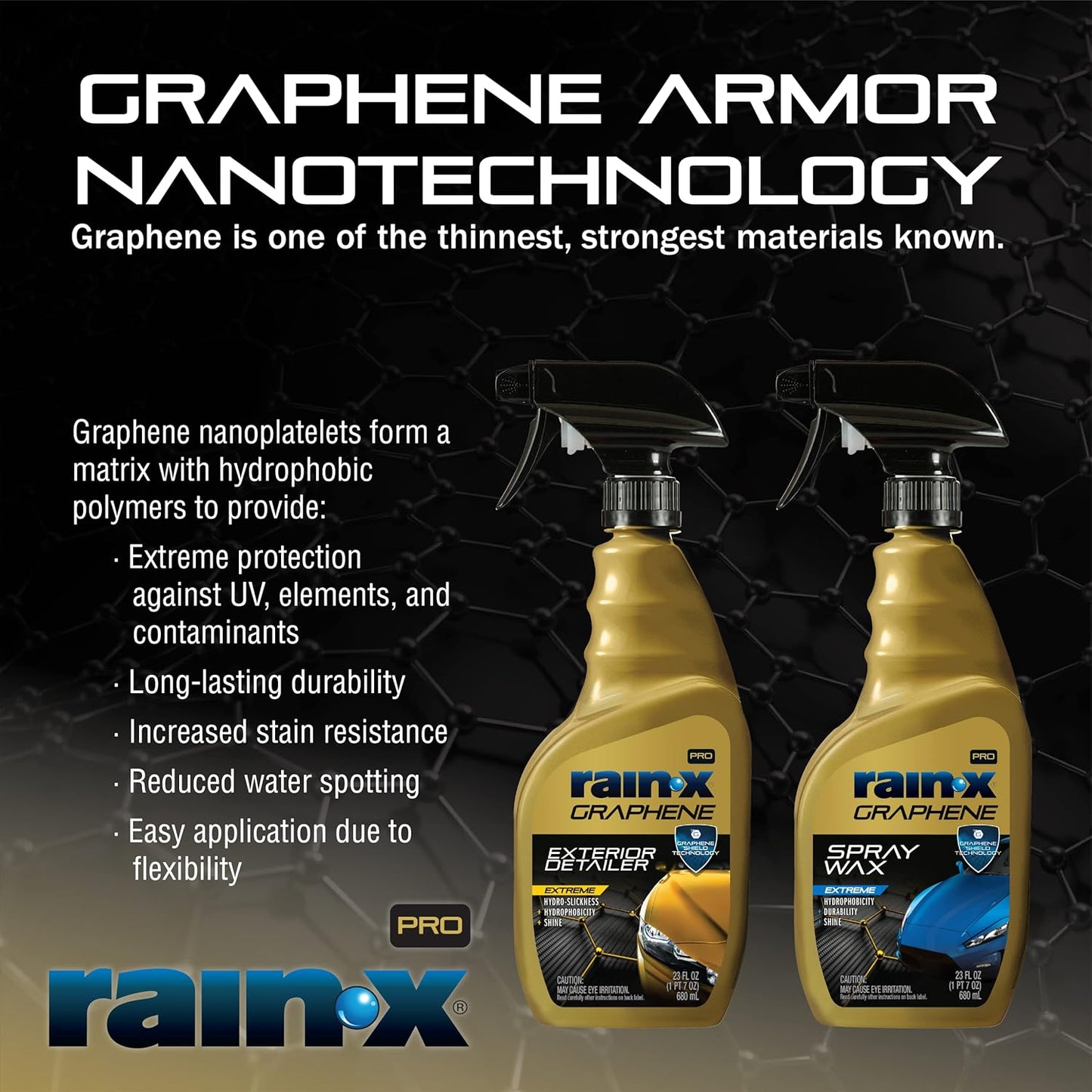 Rain-X 630177SRP Cerami-X Glass Cleaner + Water Repellent, 23oz - Cleaning Effectively While Remaining Streak Free, Protecting Against Contaminants and Stains