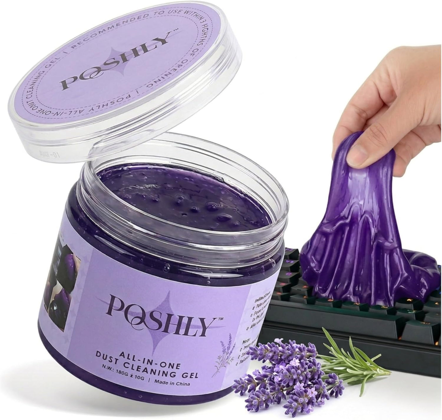 Car Cleaning Gel Putty for Car Interior Detailing | Reusable Dust Cleaning Slime for Air Vents, Dashboard, Cup Holders, Keyboard & AC Vent Cleaner | Non-Sticky No Residue Gel (Lavender Scent)