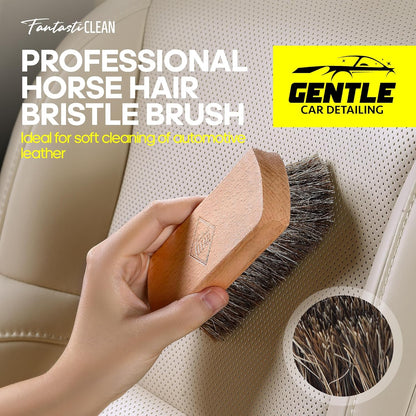 Fantasticlean 9PCS Car Interior Detailing Set, Microfiber Cloth & Applicator, Single-Head Detailing Brushes, Natural Bristles, Scratch-Free & Ultra-Soft for Seats Leather Care or Cleaning