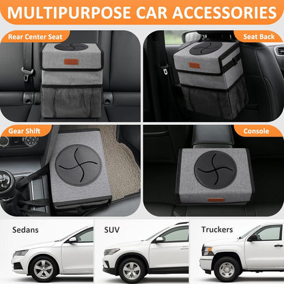 Vankor Car Trash Can Bin with Lid Hanging for Back Seat, Car Accessories for Women Men Leak Proof Automotive Garbage Cans Leakproof Vehicle Trash Can for Truck SUV Black