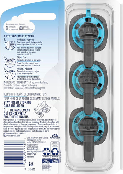 Febreze Car Air Freshener Vent Clip Platinum Ice Scent, .07 oz. Car Vent Clip, Pack of 4