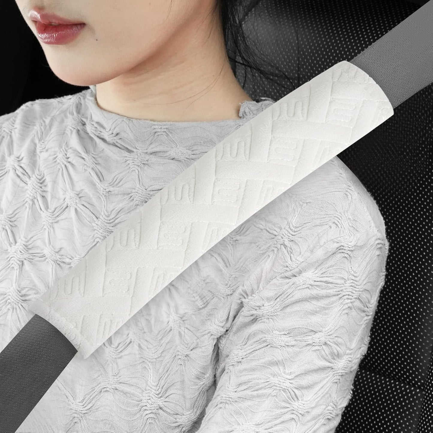 JUSTTOP 2-Pack Universal Car Seat Belt Pads Cover for A More Comfortable Driving, Seat Belt Shoulder Strap Covers Harness Pad for Car Interior Accessories(Black)