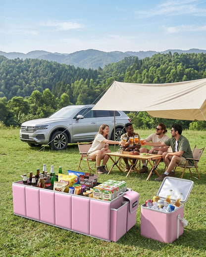 HOTOR Trunk Organizer, Sturdy Foldable with Cooler for Car & SUV, 3 Compartments, Black, 30.90”×12.60”×10.63”