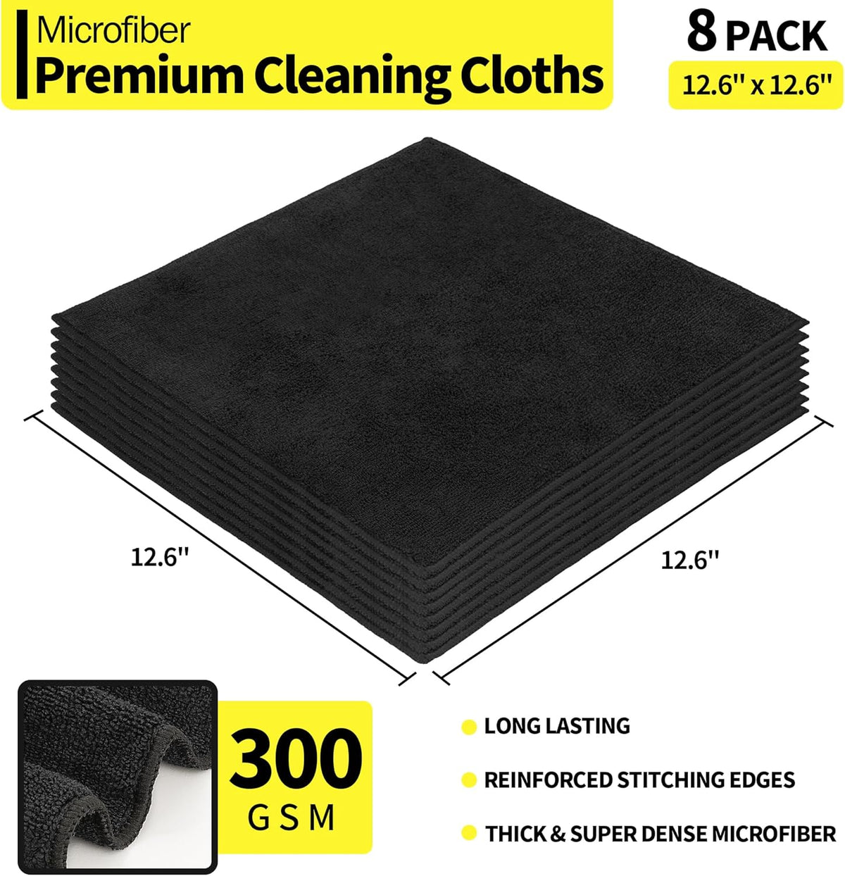 Microfiber Cleaning Cloth, 100 Pack Cleaning Rags Microfiber Towel Bulk Absorbent Lint-Free Wash Cloths, All-Purpose Shop Towels for Cars, Automotive, Garage, Home & Kitchen 11.5"*11.5"