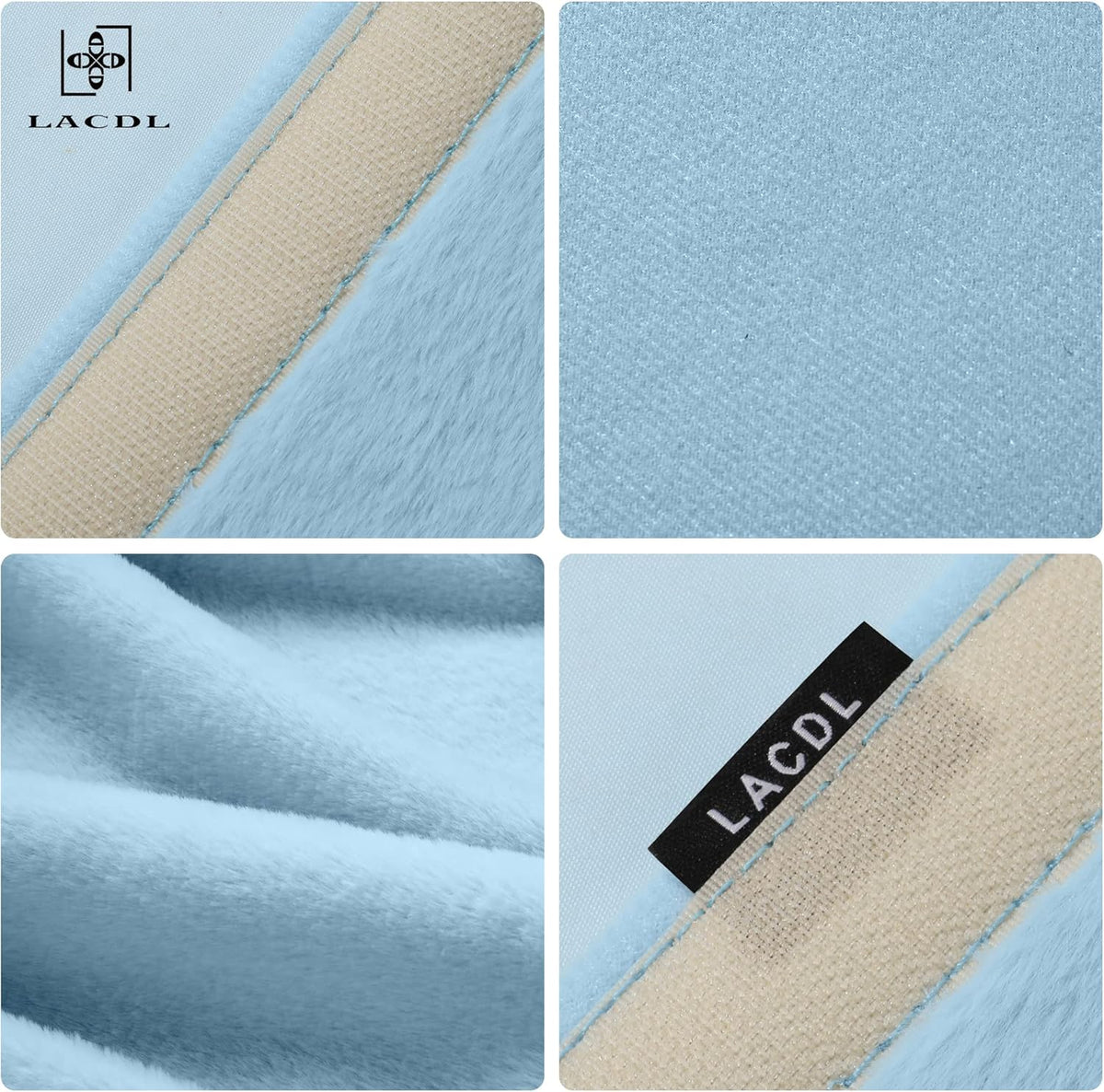 LACDL Extra Long Seatbelt Cover Super Soft Furry for Adults Kids Women & Men, Thick Plush Full Car Seat Belt Strap Cushion, Fluffy Shoulder Pad Protector, Auto Interior Accessories, 1pc, Black, 15.5in