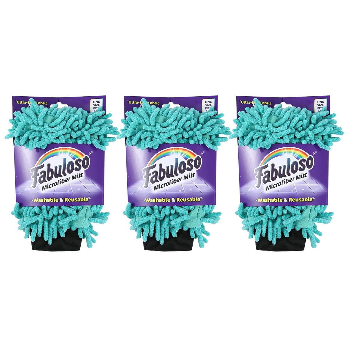 Fabuloso Microfiber Cleaning Mitt Glove, Lint-Free Scratch-Free Dusting and Washing for Furniture, Blinds, Baseboards, Shelves and Car Interior, One Size Fits All, Purple, 1 Count