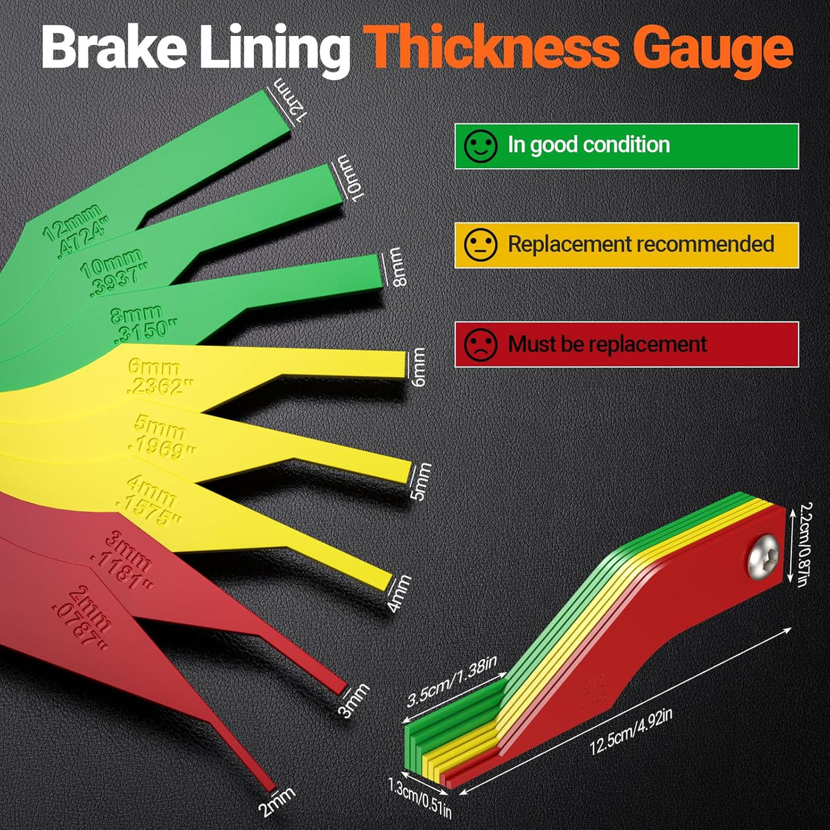 Preciva Tire Tread Depth Gauge, Digital Tire Depth Gauge with Large LCD Display and Inches, Millimeters, Fraction Conversion, Tread Depth Gauge Suitable for Thread Depth, Brake Shoe and Pad Wear
