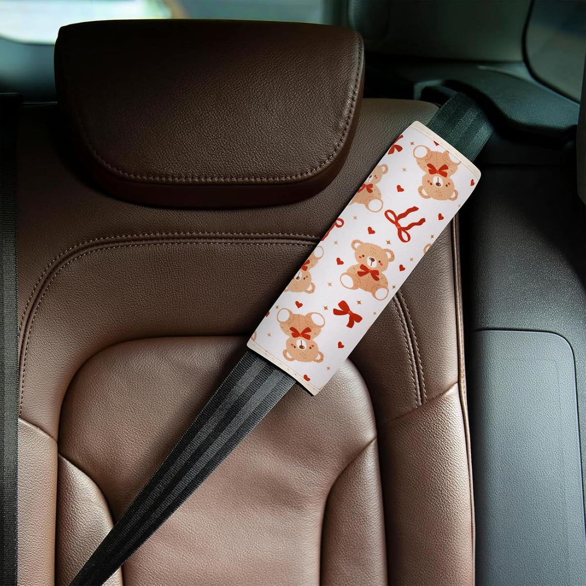 YR Seat Belt Cover for Kids, Soft Comfort Seat Belt Cushion for Children, Cute Cartoon Pattern Car Seat Belt Pads Cover for Girls and Boys, 1 Pack (Cartoon Spider)