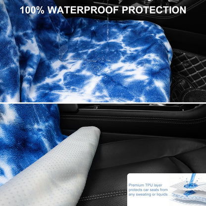 Waterproof Sweating Car Seat Cover for Post Gym Workout, Running, Swimming, Beach and Hiking, Universal Fit Non-Slip Towel Bucket Seat Protector for Cars SUV Trucks, Machine Washable (Grey)