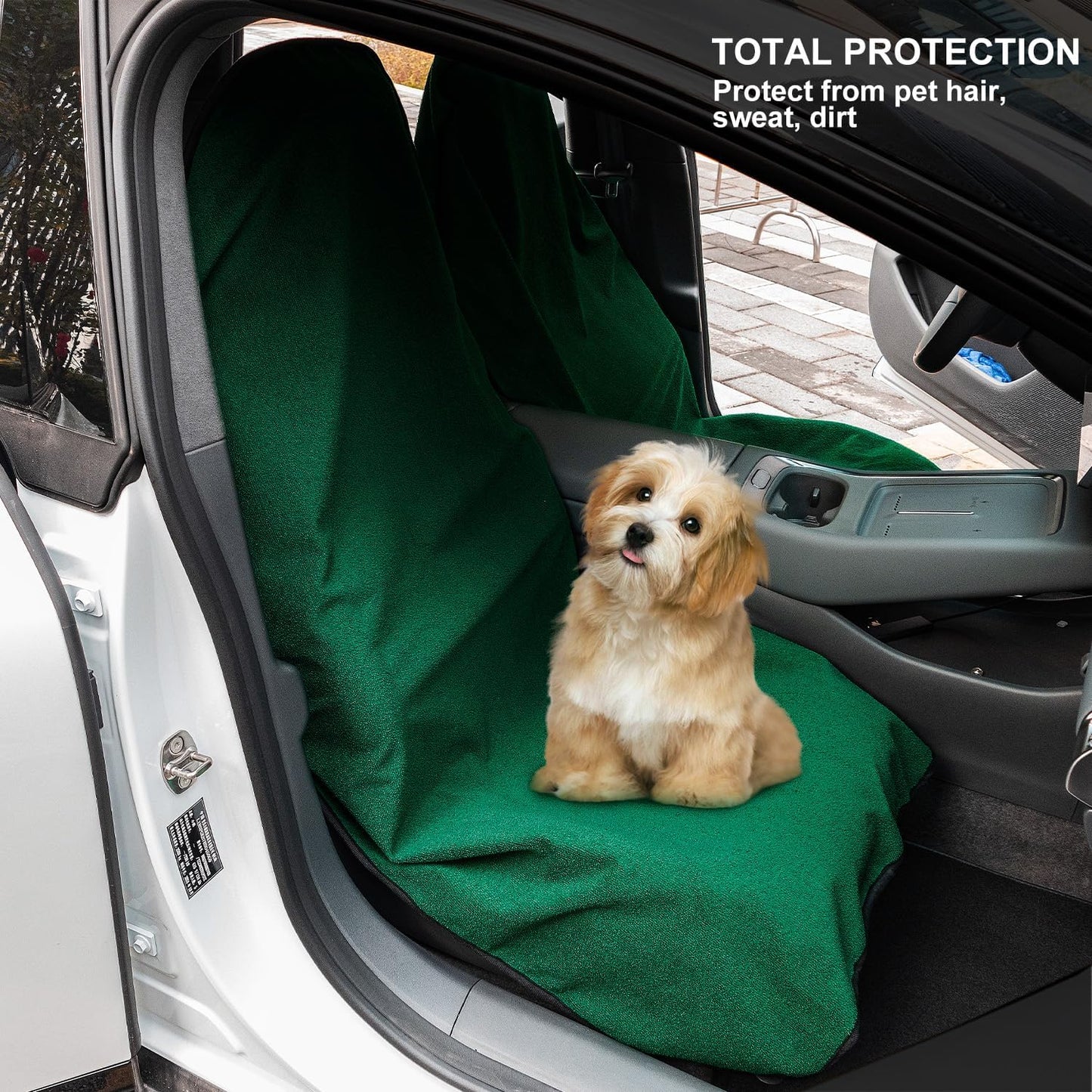 Waterproof Sweating Car Seat Cover for Post Gym Workout, Running, Swimming, Beach and Hiking, Universal Fit Non-Slip Towel Bucket Seat Protector for Cars SUV Trucks, Machine Washable (Grey)