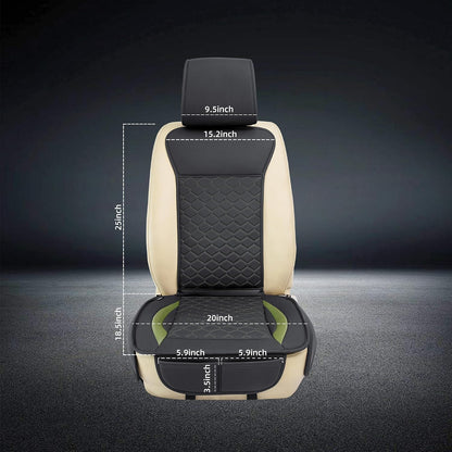 Elantrip 2PCs Front Car Seat Covers Leather Water Proof Seat Protector Universal fit for Most Cars SUVs and Trucks Black