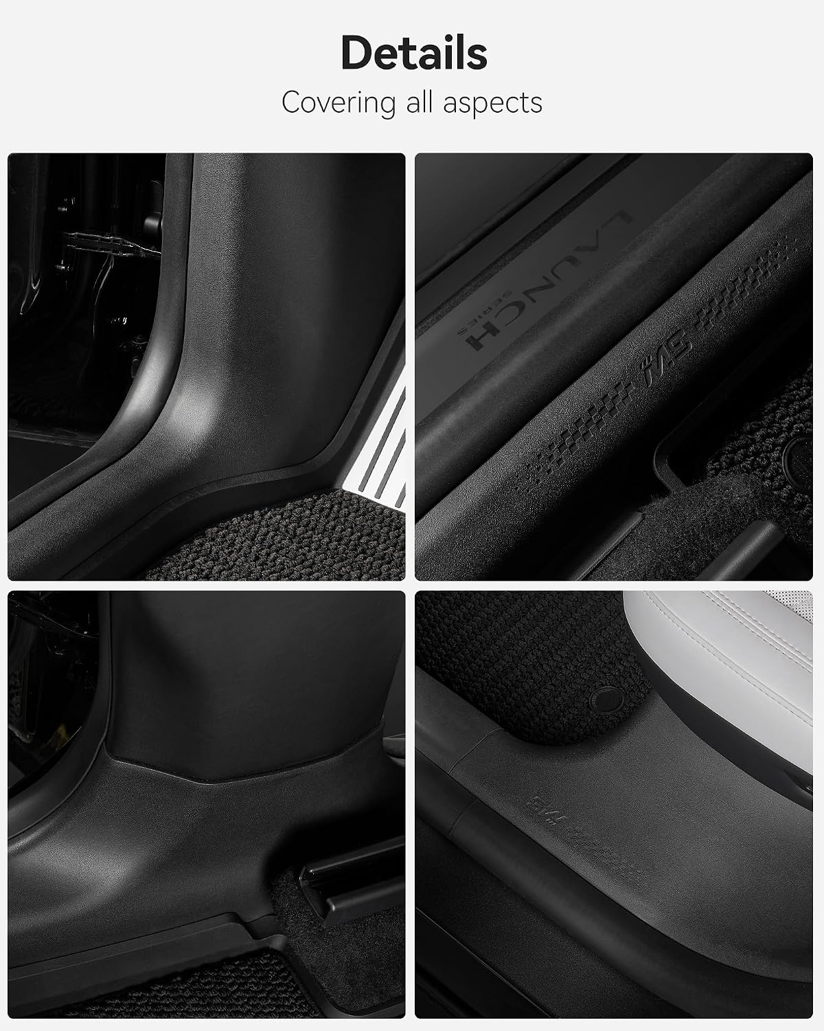 3W Tesla Model Y Juniper 9PCS Door Sill Protector 2025 2026 5 Seat (Not Standard/Original Tailgate Sill) Front,Rear, Rear Bumper,Trunk,Door Entry Guard, Anti-dust Cover,Edge Guards,Model Y Accessories