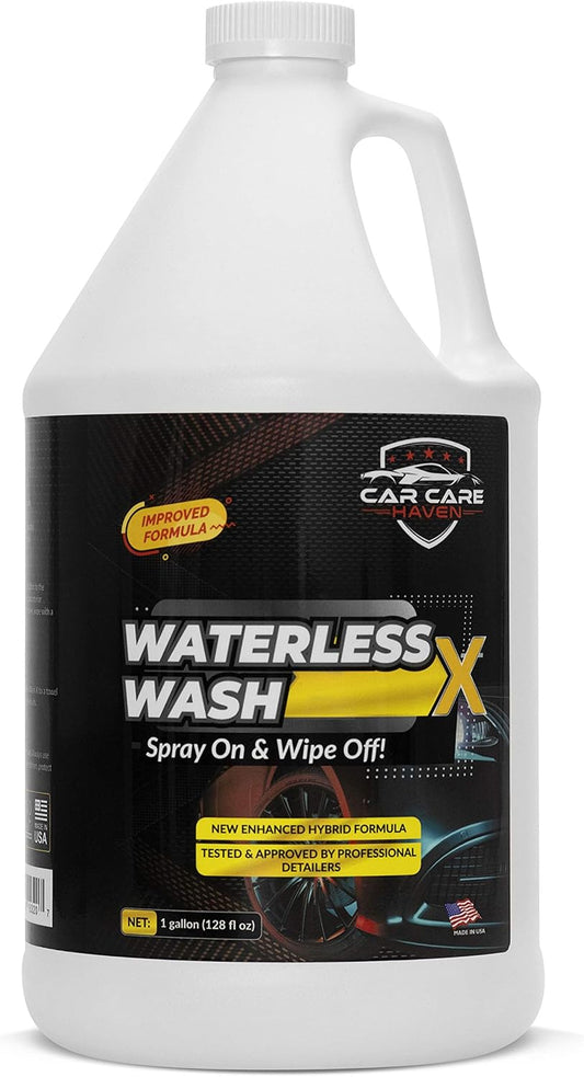 Waterless Wash X-Car Detailing Without Water (128 oz Gallon) Quick Detailer for Any Vehicle-Wash in Your Garage, at Work, or Anywhere-Spray On & Wipe Off