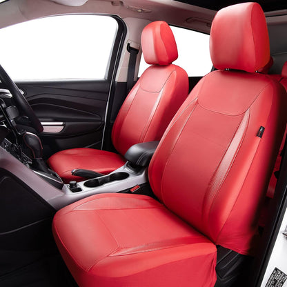 Flying Banner Carbon Fiber Leather Vehicle Seat Covers, Leopard Gray Black, Universal Fit - 8PCS