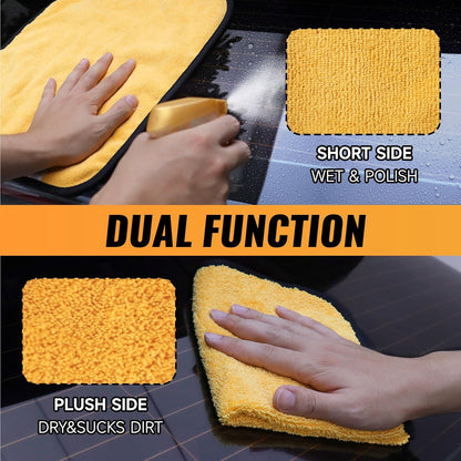 MRD's Home 3 Pack Microfiber Towels for Cars,16inch*14inch-420GSM Premium Microfiber Cleaning Cloth Car Drying Towel,Safe for Car Wash Scratch Free Strong Water Absorption
