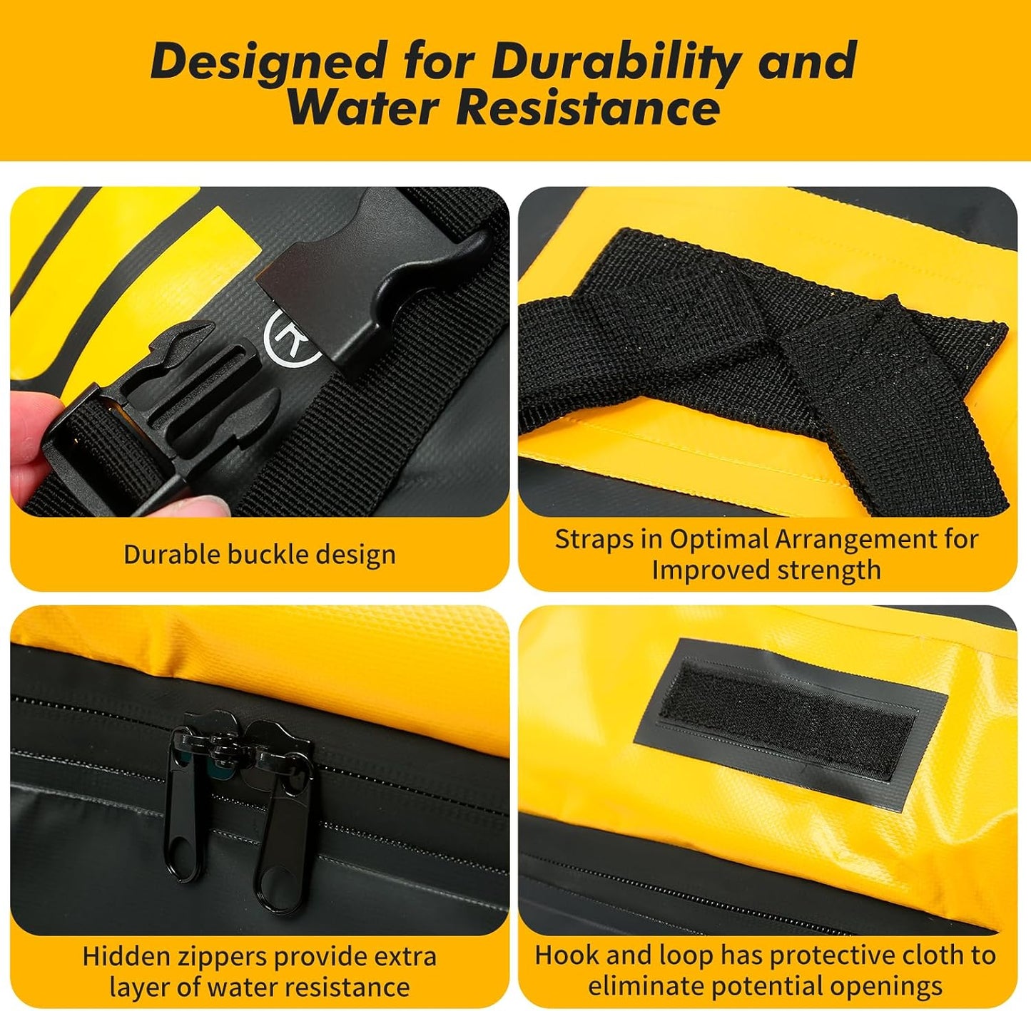 MaxxHaul Rooftop Cargo Bag 15 Cu Ft - Waterproof Universal Car Roof Carrier with Luggage Lock - No Rack Needed - Anti-Slip Mat - 100 lb Capacity - for Cars & SUV's (50719)