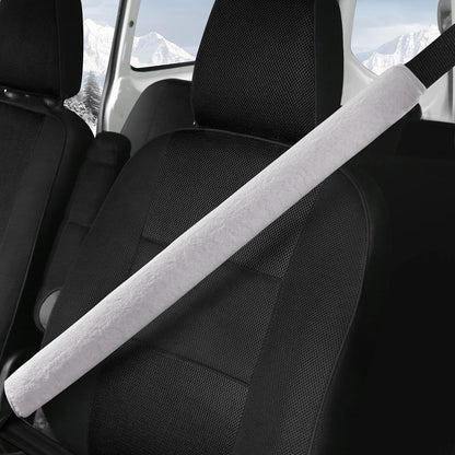 LACDL Extra Long Seatbelt Cover Super Soft Furry for Adults Kids Women & Men, Thick Plush Full Car Seat Belt Strap Cushion, Fluffy Shoulder Pad Protector, Auto Interior Accessories, 1pc, Black, 15.5in