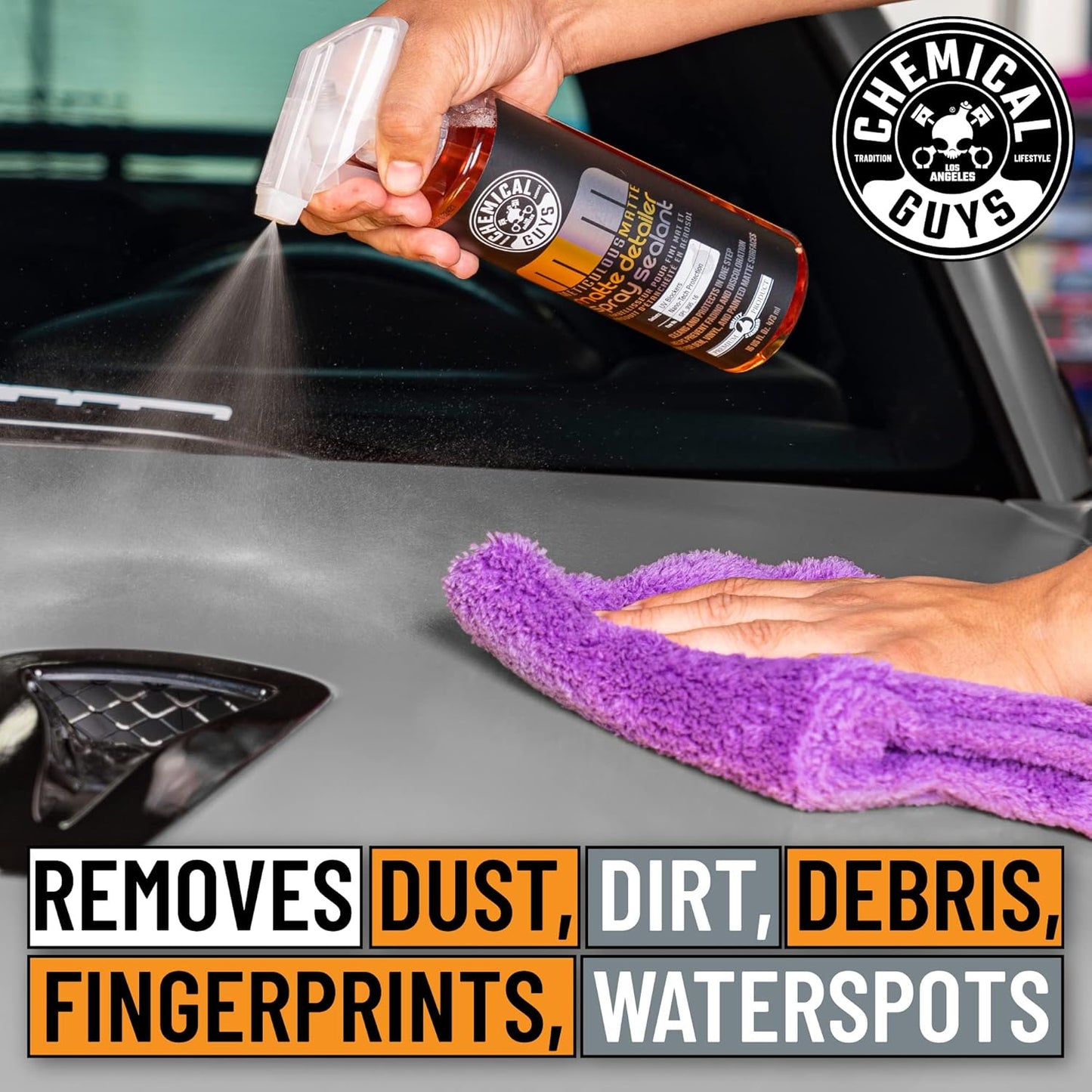 Chemical Guys Meticulous Matte Finish Detailer and Spray Sealant – Quick Detailer Spray for Satin and Matte Surfaces – Safe for Vinyl Wraps on Cars, Trucks & SUVs, 16 oz