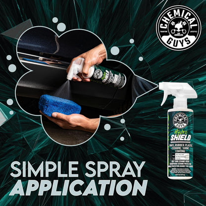 Chemical Guys HydroShield Vinyl, Rubber & Plastic Ceramic Shine Coating - Plastic Restorer for Interior & Exterior Trim, Tires & Trim - Restores Shine, Safe for Cars, Trucks & RVs, 16 fl oz
