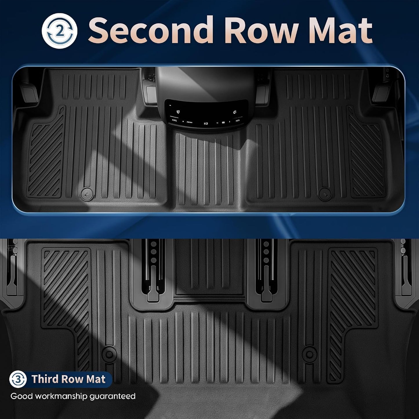 2026 Palisade Floor Mats Only Hybrid 7-Seat All Weather TPE Cargo Mat with Backrest Mat for Hyundai Palisade Accessories 2026 SEL/SEL Premium/Limited/Calligraphy