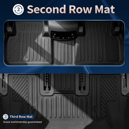 2026 Palisade Floor Mats Only Hybrid 7-Seat All Weather TPE Cargo Mat with Backrest Mat for Hyundai Palisade Accessories 2026 SEL/SEL Premium/Limited/Calligraphy
