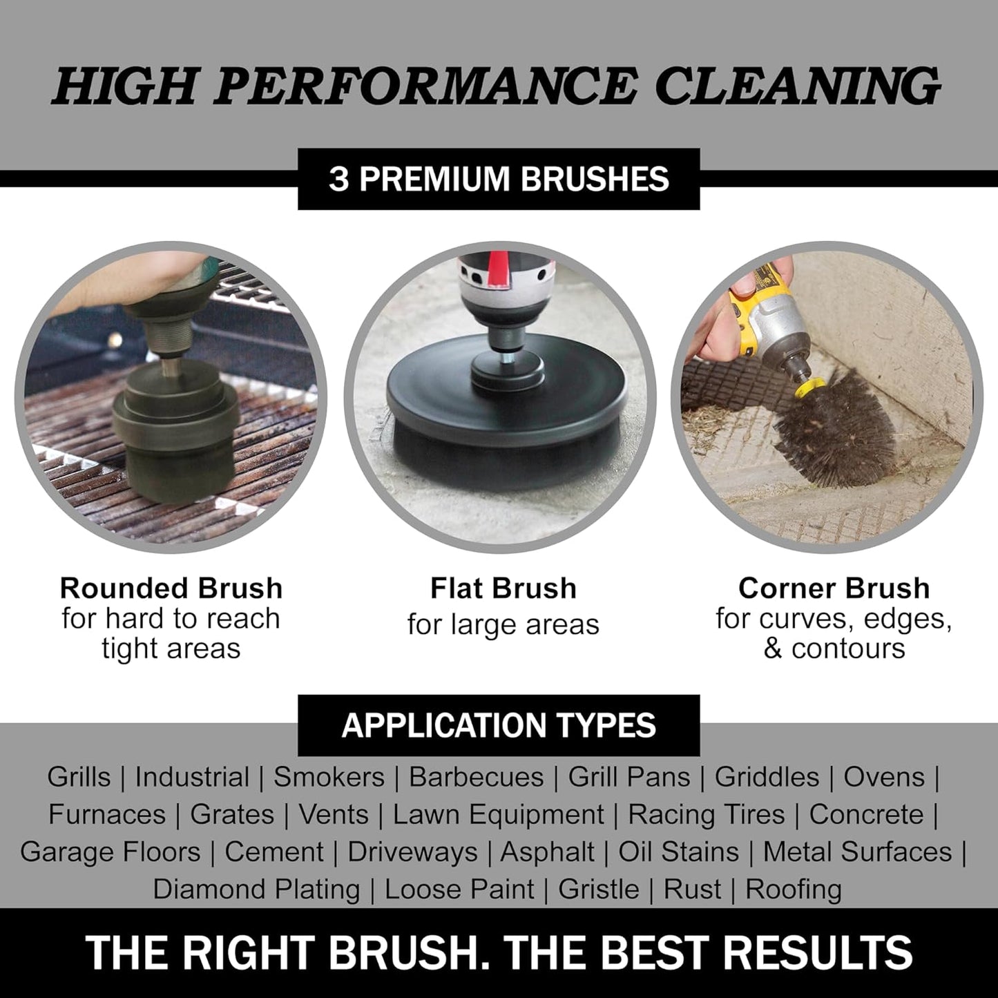 Drillbrush Car Detailing Kit | Drill Brush Set – Soft Bristle Power Scrubber Attachments for Cleaning Car Interior, Upholstery, Carpet, Seats, Wheels, Rims, Dash, Console, and Trim - Nylon Scrub Brush