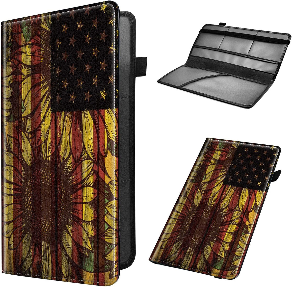 Car Registration and Insurance Holder, Leather Car Glove Box Organizer, Cool Car Accessories for ID, Driver's License Cards & Essential Document, business cards, Men&Women, Retro Audio Cassette
