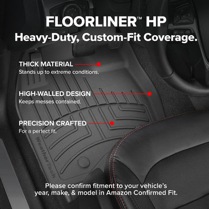 WeatherTech FloorLiner HP Custom Fit Floor Mats for Acura MDX 1st Row (4416691IM), Black
