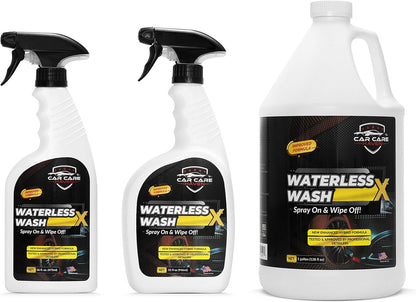 Waterless Wash X-Car Detailing Without Water (128 oz Gallon) Quick Detailer for Any Vehicle-Wash in Your Garage, at Work, or Anywhere-Spray On & Wipe Off