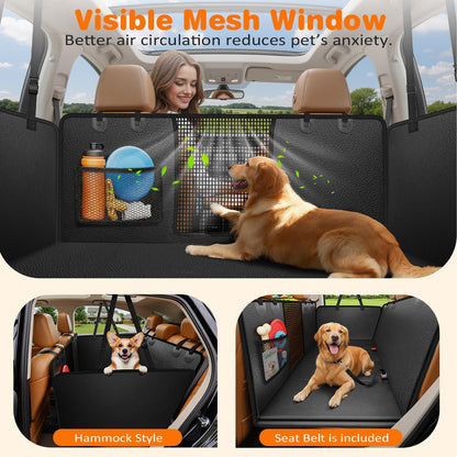 URPOWER Dog Car Seat Cover for Pets 100% Waterproof Seat Cover Hammock 600D Heavy Duty Scratch Proof Nonslip Durable Soft Back Seat Covers for Cars and SUVs