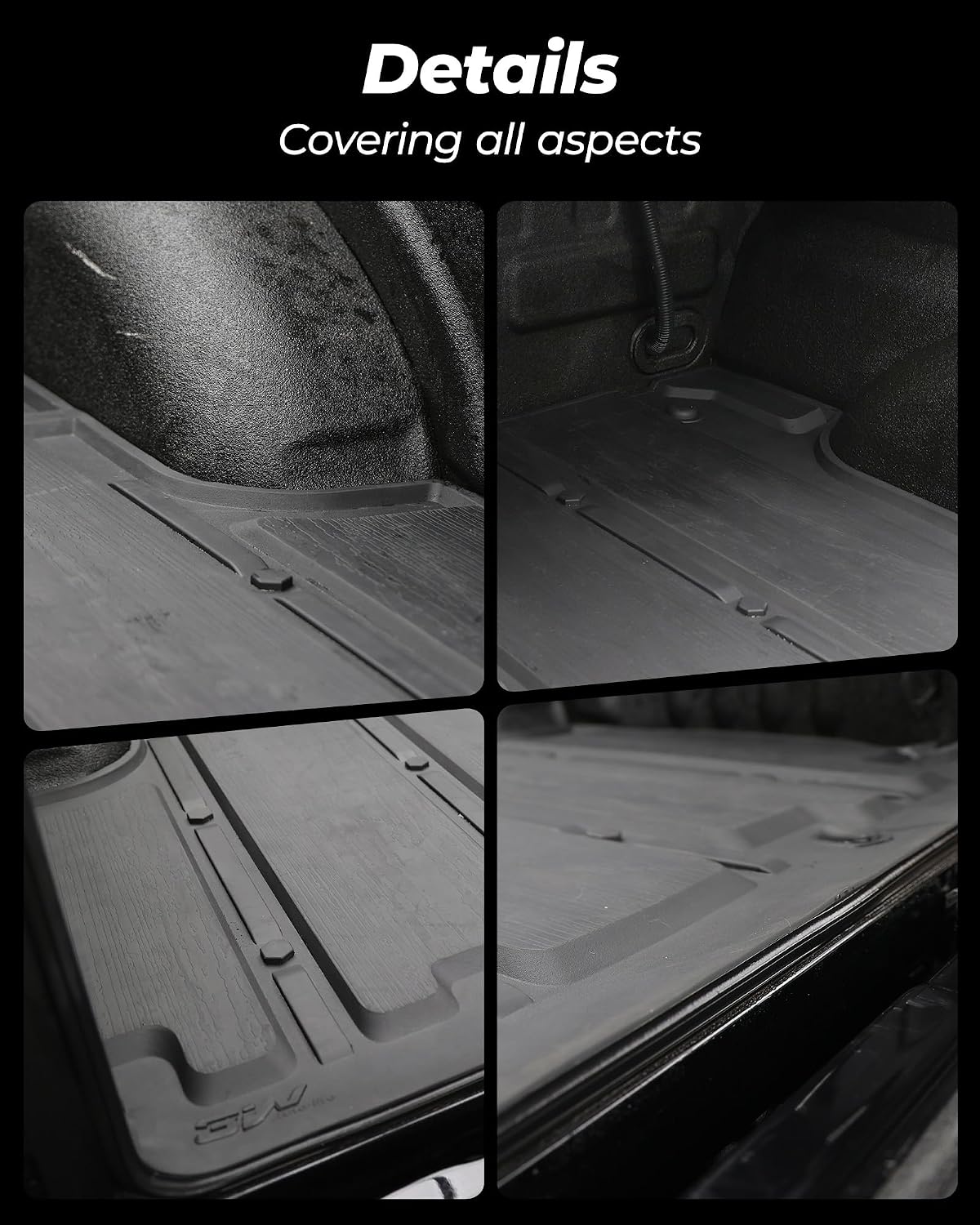 3W Floor Mats & Cargo Liner Fit for 2021 2022 2023 2024 2025 2026 Chevy Tahoe/GMC Yukon/Cadillac Escalade 7 Seat, TPE All Weather Custom Fit Car Accessories Heavy Duty Rubber Full Set Trunk Mats - Colors A