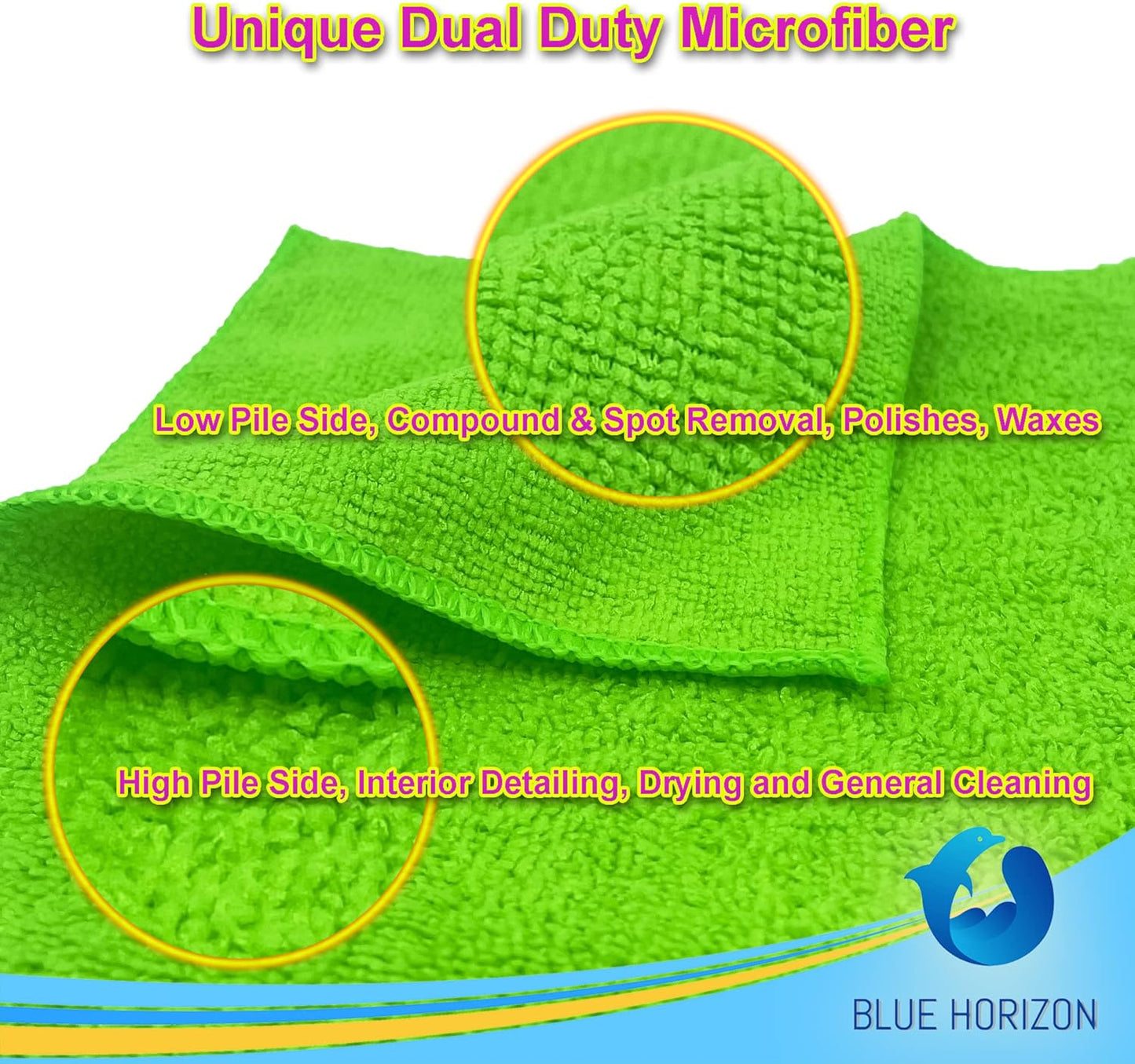 Orange Large Microfiber Cleaning Towels, 36-Pack Dual-Sided Ultra Soft Plush Washcloth, Professional Grade Premium Microfiber Detailing Cloths, Car, Household and Commercial (Orange, 16" x 16")