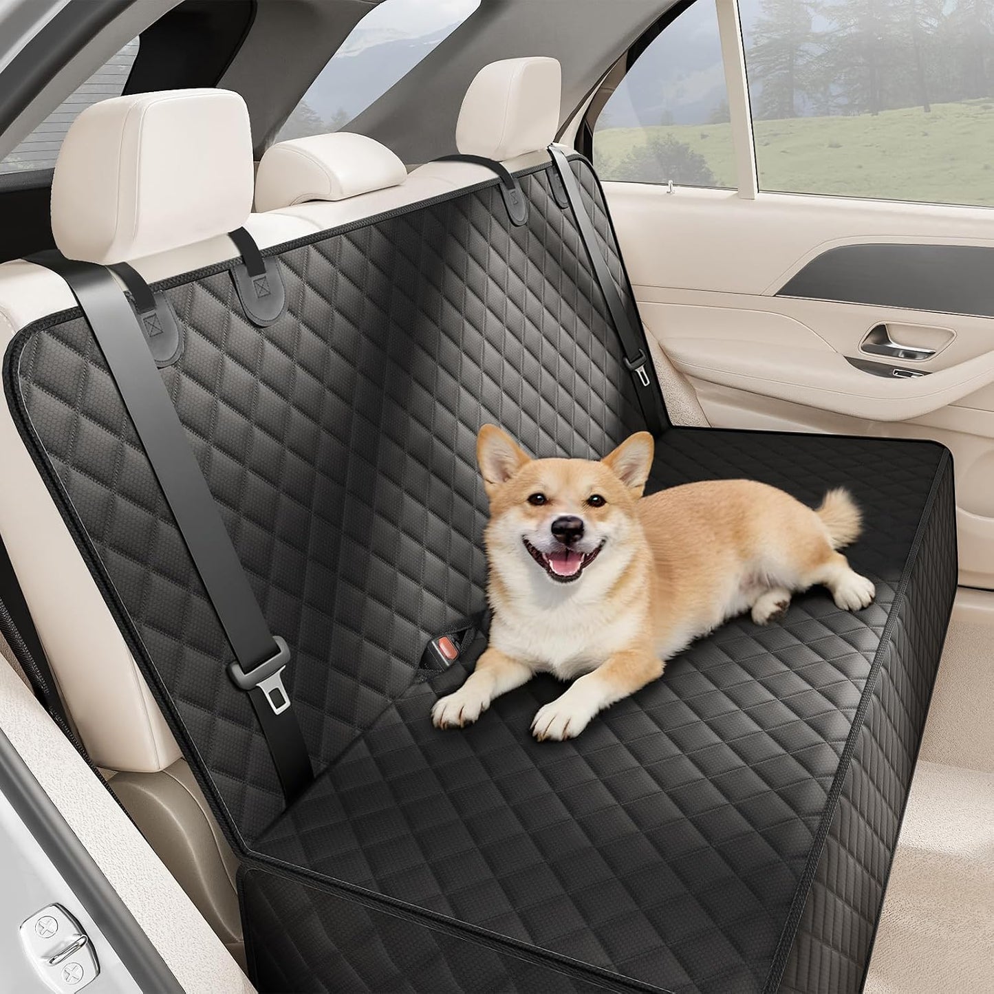 Dog Car Seat Cover, 2 Pack Waterproof Pet Front Seat Car Cover, Full Protection Dog Seat Protector with Side Flaps, Universal Size for Cars, Trucks, SUVs