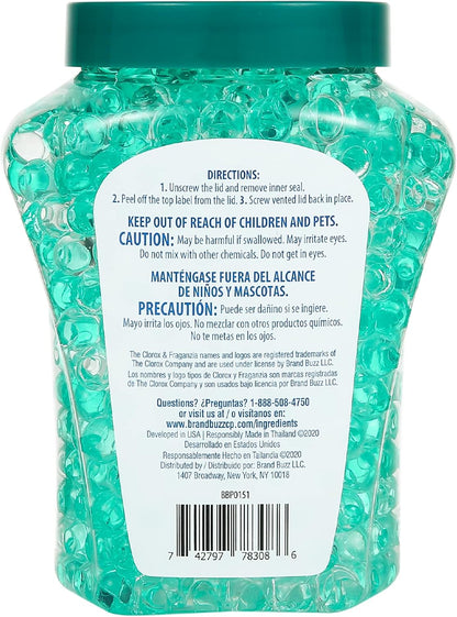 Clorox Fraganzia Crystal Beads Air Freshener, Long Lasting Room Deodorizer and Odor Eliminator Gel Beads to Freshen Home, Car, or Office, Fresh Ocean Breeze Scent, 12 Fl Oz