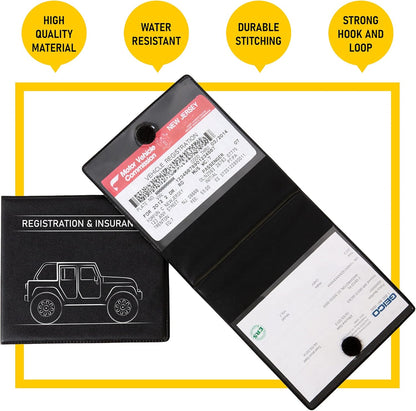 CANOPUS Car Registration and Insurance Holder, Car Document Holder, Vehicle Registration and Insurance Card Holder, Wallet for Auto, Trailer, Motorcycle, Truck, Vehicle Paperwork Organizer (2 Pack)