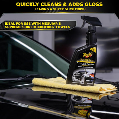 Meguiar's Gold Class High Gloss Premium Quik Detailer, High Lubricity Automotive Quick Detailer Spray that Preserves Wax and Leaves a Deep Dark Shine, 24 Oz Spray Bottle