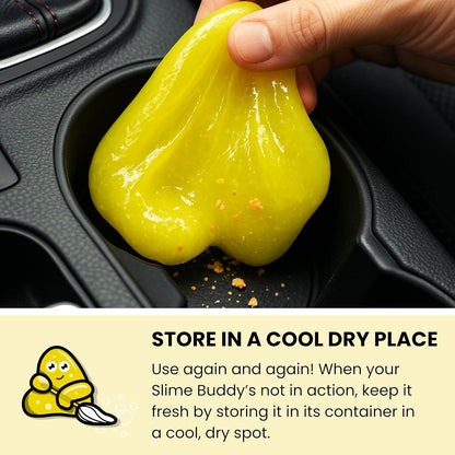 Slime Buddies Car Cleaning Gel Putty - Strawberry Scented Interior Detailing Tool for Cup Holders, Air Vents & Keyboard - Reusable Auto Detailing Accessories - Dust Remover Goop - Gifts for Men Women
