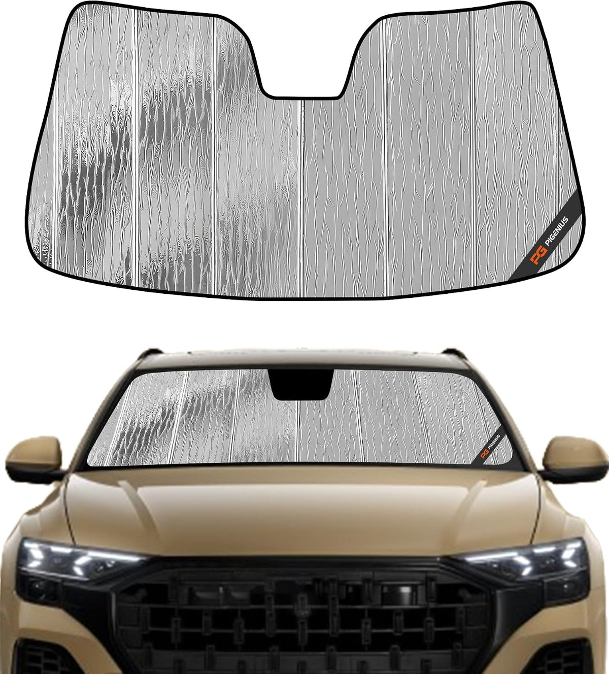 Pigenius Windshield Sunshade for Audi Q5/SQ5 2018-2025, Q5 Sportback/SQ5 Sportback 2021-2025, Q5 PHEV 2020-2025 - AstraGuard