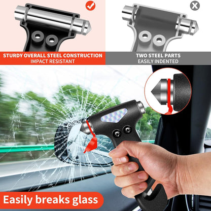 Car Glass Breaker and Seatbelt Cutter, Emergency Escape Tool, Pink | Built with ABS Handle and Carbon Steel Tip, Compact Design for Car Doors, Seats and Glove Box, Practical Gift for Driver