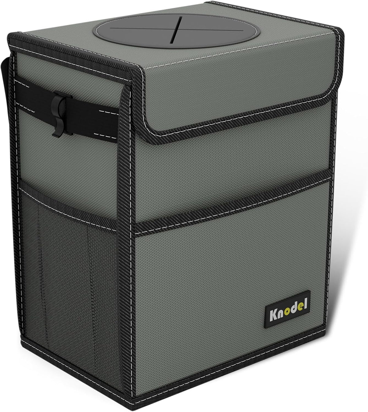 K KNODEL 2 Gallon Black Leak-Proof Waterproof Car Trash Can with Lid