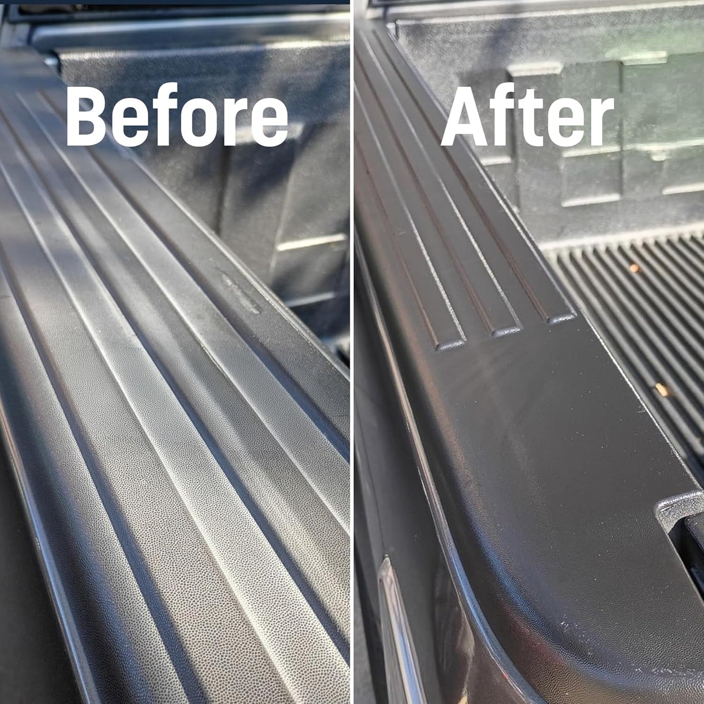 Plastic Restorer for Long-Lasting, Deep Black Results – Restores Faded Plastic, Rubber & Vinyl with UV Protection, Non-Greasy Formula + Foam Applicator, 8oz