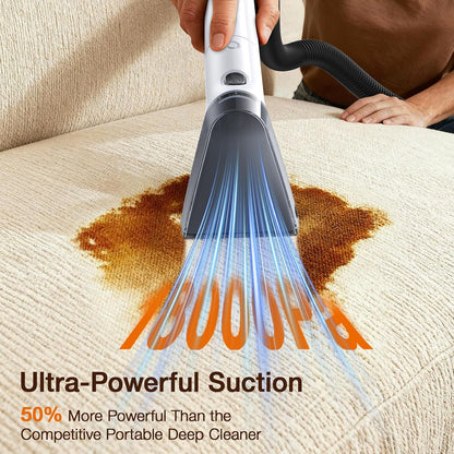 Portable Carpet & Upholstery Cleaner, 18Kpa Carpet Cleaner Machine for Deep Stain Removal, Spot Cleaner for Pet Accidents, Area Rugs, Stairs, Car Upholstery & Couches, Includes Tools & Self-Cleaning