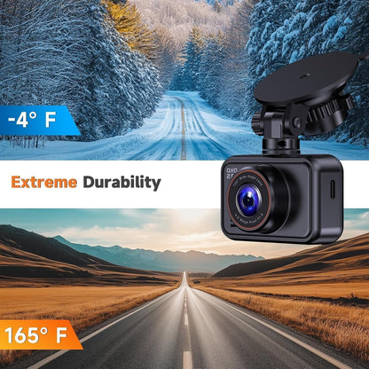 E-YEEGER Dash Cam Front and Rear, 2.5K Dual Dash Camera for Cars, 2560P Mini Car Camera, 2 inch IPS Screen, WDR Night Vision, 24 Hours Parking Monitor, G-Sensor, Support 256 GB Max
