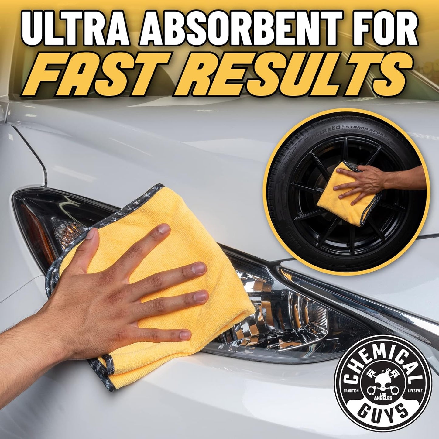 Chemical Guys Professional Grade Premium Microfiber Towels for Cars, Blue, 16" x 16", Ultra-Soft and Scratch-Free Car Detailing Cloths for Trucks, Motorcycles, and More - 3 Pack