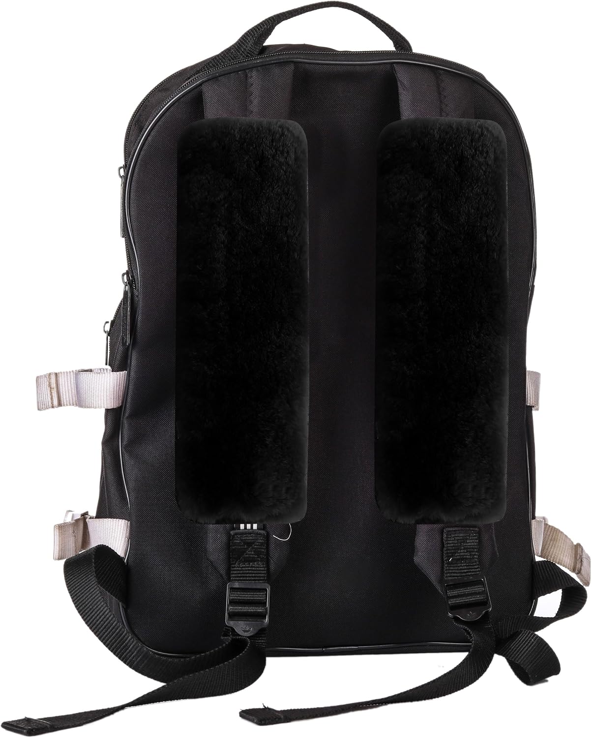 Amooca Soft Faux Fur Universal Fit Seatbelt Cover Car Truck SUV Airplane Seat Belt Shoulder Pad for Carmera Backpack Straps Neck Cushion Protector 2 Pack 10.5in Dark Gray