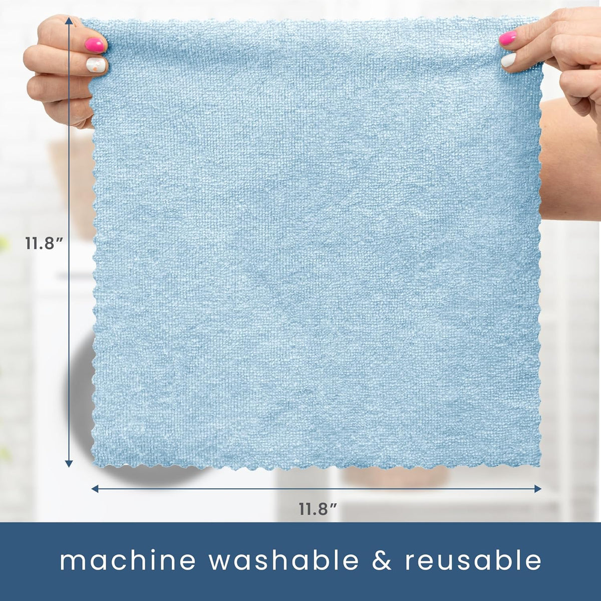 S&T INC. 50 Pack Microfiber Cleaning Cloth with Box, Bulk Towels for Home, Reusable Microfiber Towels for Cars, Cleaning Rags, White, 190gsm, 11.8 Inches x 11.8 Inches, 50 Count