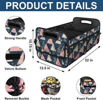 Deosk Car Trunk Organizer for SUV, Car Organizers and Storage with Reinforced Handles, Car Accessories for Women/Men 50LWaterproof Polyester Trunk Organizer, Black