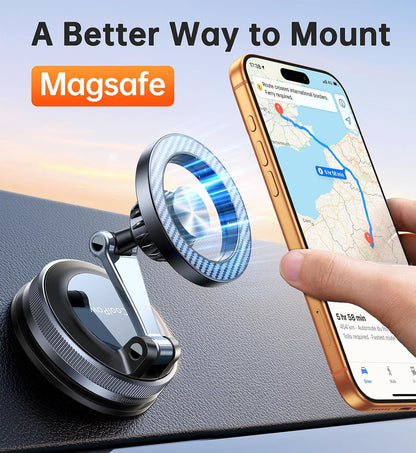 Coolpow for MagSafe Car Mount【Windshield+Vent+Dash】Magnetic Phone Holder for Car Phone Holder Mount Cell Phone Holders for Your Car Accessories Suction Phone Mount for Car Truck Stand for iPhone 17 16